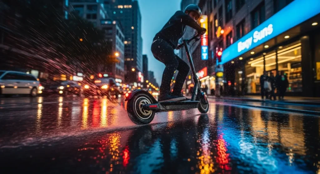 Electric scooter wheel slippage
