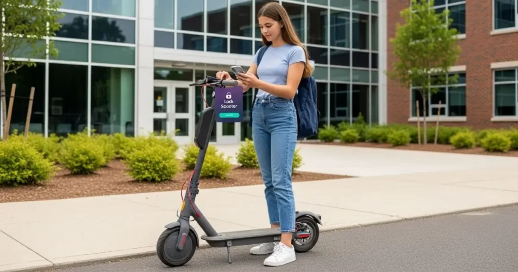 secure an electric scooter at school