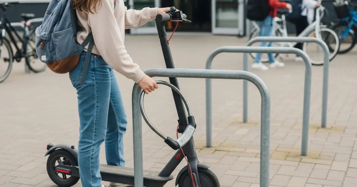 secure an electric scooter at school